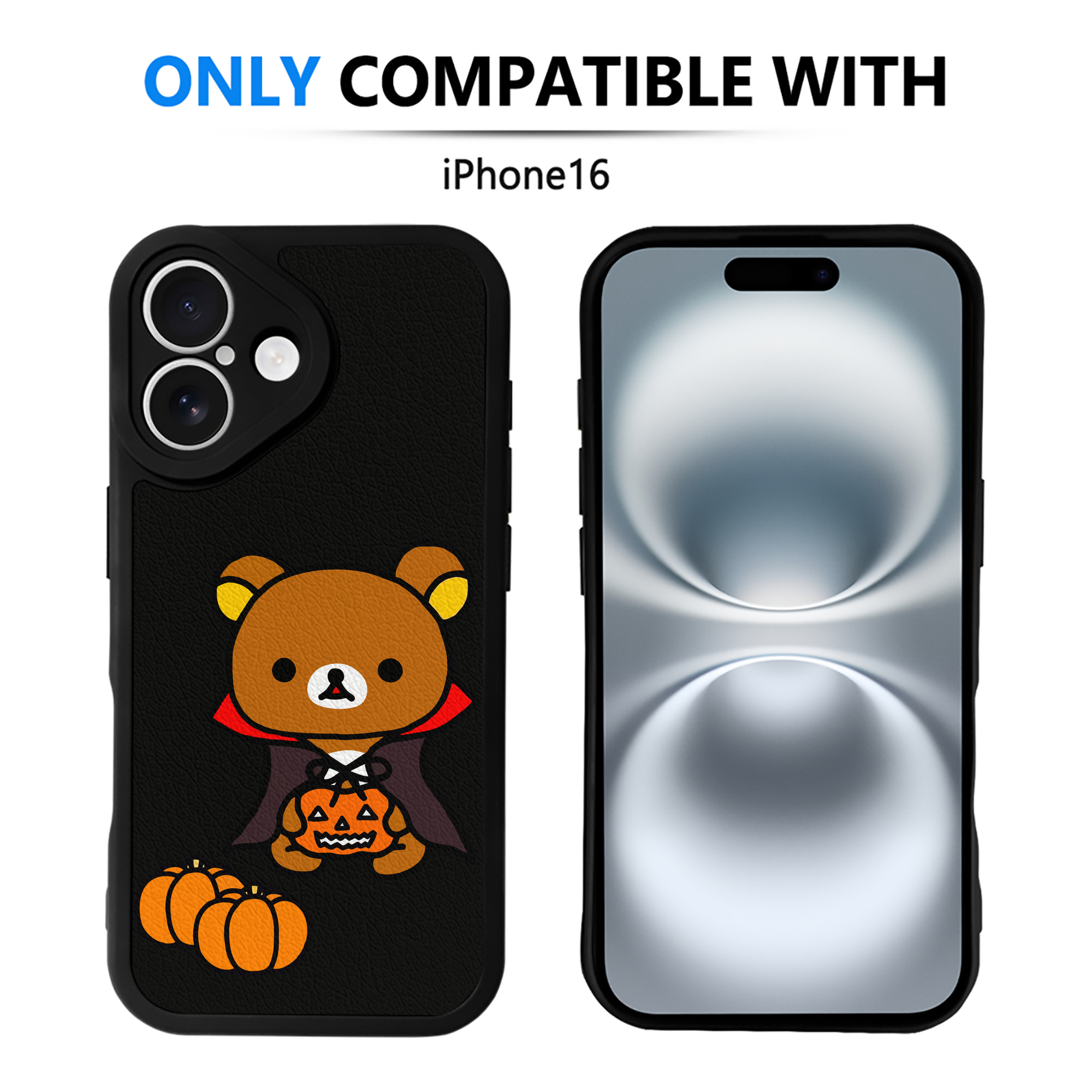 （画像用） リラックマ リラックマ キイロイトリ Rilakkuma Korilakkuma Kiiroitori 【iPhone 16シリーズ対応】シリコンスマホケース（レザー調） 材質：シリコン